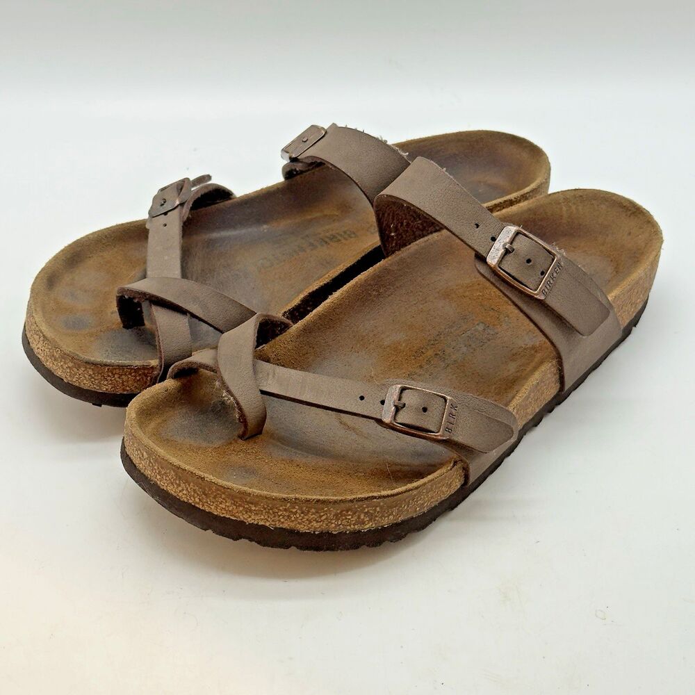 Birkenstock Mayari Birko-Flor® Sandals Women's 8 EU 39 Mocha Double Strap Buckle